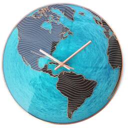 "America Earth Globe Glass Wall Clock Sea Blue Nautical Decor, 10""-24" - thumbnail 3