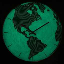 "America Earth Globe Glass Wall Clock Sea Blue Nautical Decor, 10""-24" - thumbnail 2