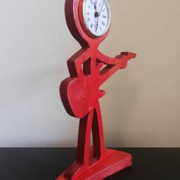 Handmade Wooden Guitarist Clock Music Lover Gift - thumbnail 4
