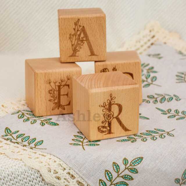 Wooden Alphabet Letter Blocks, Special Gift, Toys, Children's Room Decorations, First Birthday Blocks - image 1