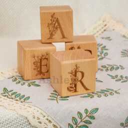 Wooden Alphabet Letter Blocks, Special Gift, Toys, Children's Room Decorations, First Birthday Blocks - thumbnail 1
