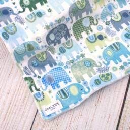 Blue Green Elephant Minky Baby Blanket - Shower Gift New Boy Soft Lovey Nursery Keepsake Car Seat - thumbnail 3