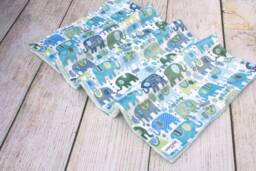 Blue Green Elephant Minky Baby Blanket - Shower Gift New Boy Soft Lovey Nursery Keepsake Car Seat