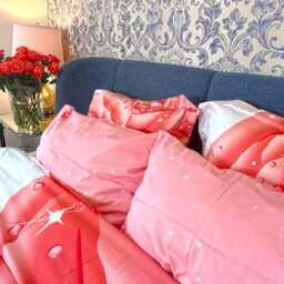 Pink Rose Bedding Set - 100% Cotton Queen Duvet Cover - thumbnail 4