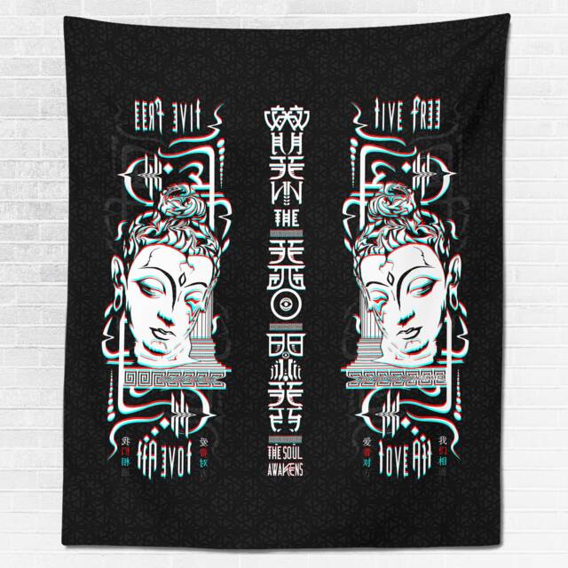 Live Free X Love All V1 \ Wall Tapestry/Hanging Kit Loom Trippy - image 1