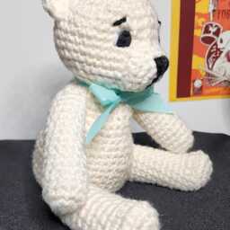 9-Inch Organic Cotton Teddy Bear - Amigurumi - thumbnail 3