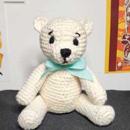 9-Inch Organic Cotton Teddy Bear - Amigurumi - thumbnail 2