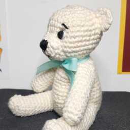 9-Inch Organic Cotton Teddy Bear - Amigurumi - thumbnail 4