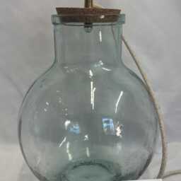 Handmade Recycled Glass Table Lamp - Terrarium Display With Cork Lid - thumbnail 3