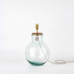 Handmade Recycled Glass Table Lamp - Terrarium Display With Removable Cork Lid