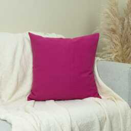 Cotton Linen Textured Fuchsia Pillow Cover Scatter Cushion Pink Decorative Lumbar Pillows - Any Custom Size - thumbnail 2