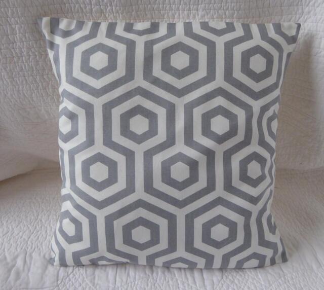 Handmade Grey Geometric Cushion Cover, 16 Inch - image 1