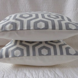 Handmade Grey Geometric Cushion Cover, 16 Inch - thumbnail 4