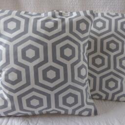 Handmade Grey Geometric Cushion Cover, 16 Inch - thumbnail 2