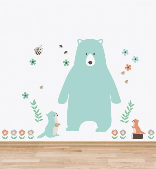 Woodland Animals Set1 Wall Sticker Decal - Nursery Stickers, Animal Decals, Home Decor, Baby Room, Art, Girl, Boy