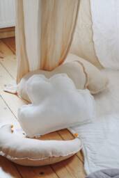 White Muslin Cloud Pillow Kids Room Decor - thumbnail 1