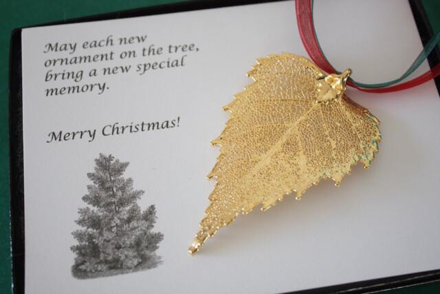 Birch Leaf Ornament Gold, Leaf, Extra Large, Gift, Christmas Card, Orna74 - image 1
