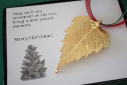 Birch Leaf Ornament Gold, Leaf, Extra Large, Gift, Christmas Card, Orna74 - thumbnail 1