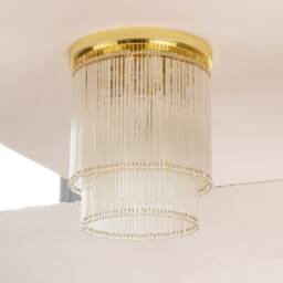 Ceiling D??co Chandelier ??32 cm Diameter With Glass Canes & Pearl Made in Italy Murano Silk Color - thumbnail 3