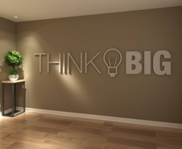 Think Big, Office, Wall, Art, Decor, 3D, PVC, Typography, Inspirational, Motivational, Work, Sucess - Skuthbi - thumbnail 1