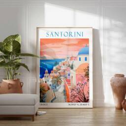 Santorini Travel Print, Poster, Landscape Greece Wall Art, Greek Decor, Gift - thumbnail 3
