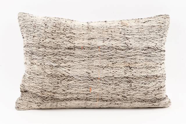 Handmade Turkish Kilim Lumbar Pillow Cover 16x24 Wool Cushion - image 1