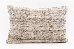 Handmade Turkish Kilim Lumbar Pillow Cover 16x24 Wool Cushion - thumbnail 1