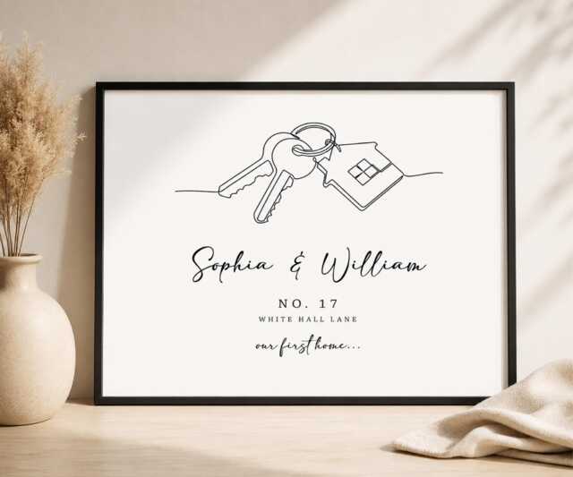 Personalised New Home Print - Couple Gift, Housewarming Wall Art Artwork - image 1