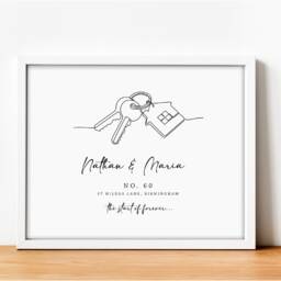 Personalised New Home Print - Couple Gift, Housewarming Wall Art Artwork - thumbnail 3