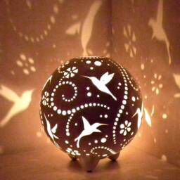 Hummingbird Ceramic Lantern Christmas Tea Light Holder, Gardening Gift - thumbnail 3
