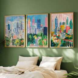 Set Of 3 Atlanta Georgia Posters, Travel Posters Set, Prints, Wall Art, City Decor, Skyline Print - thumbnail 3