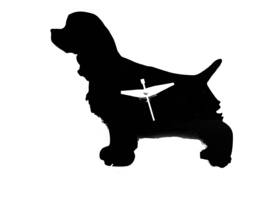 Cocker Spaniel Dog Wall Clock in Black Acrylic