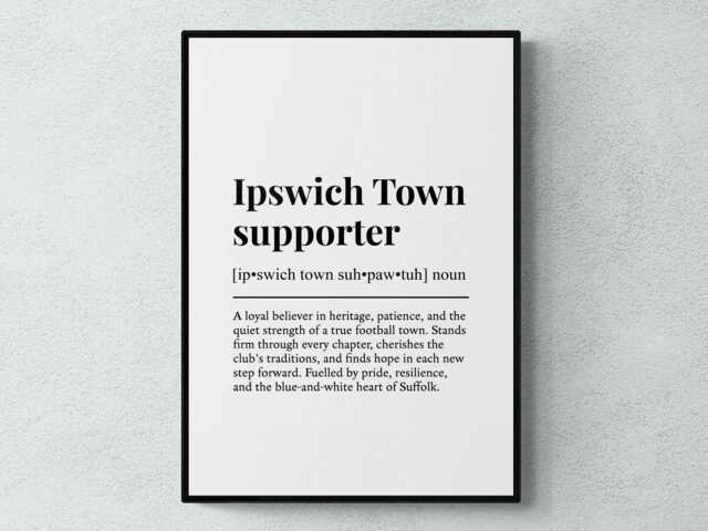Ipswich Town Supporter Funny Definition Sport Football Gift Wall Art Print - image 1