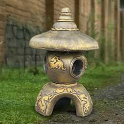 stone Bronze Pagoda Figurine Concrete Lantern Ornament Cement Asian Sculpture Pagoda Lover Gift Handmade Decoration Lover - thumbnail 3