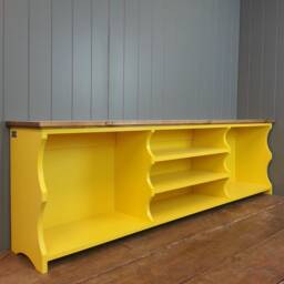 Handmade Shoe Bench With Storage Shelves & Boot Compartments
