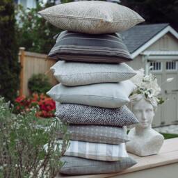 Outdoor Indoor Pillow Cover Patio Throw Porch Cushion Gray Outside Covers Lumbar Pillows - Harvey - thumbnail 2