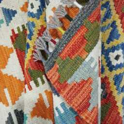 Tribal Kilim Rug, Handmade Artisan Afghan Turkish Scandinavian Navajo Bohemian Flatweave Wool Rug 117x83 cm - thumbnail 4
