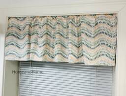 Valance. Cafe Curtains. Retro Curtain Gray, Sage Green & Soft Peach Pink Topper Window Valance Treatments Kitchen Valance - thumbnail 1