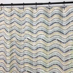 Valance. Cafe Curtains. Retro Curtain Gray, Sage Green & Soft Peach Pink Topper Window Valance Treatments Kitchen Valance - thumbnail 3