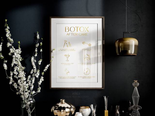 Anti Wrinkle Aftercare Print For Aesthetics Clinic Decor, Foil Poster Wall Art, A4 Beauty Salon Information Sign, Aesthetic Nurse Gift - image 1