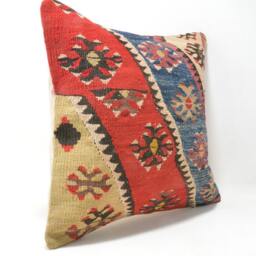 Kilim Cushion Cover, Kilim Pillow, Home Decor, Cojin Lana , Unico , 16x16Inc, Decor , Decorative Pillow - thumbnail 2