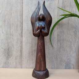 "Wood Sculpture ""Praying Angel" - thumbnail 2