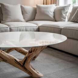 Smooth White Color Glass Table Top, Scandinavian-style Protective Top For Tables