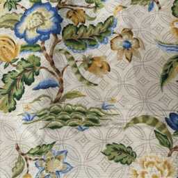 Schumacher Fabrics, Abloom, Blue, Yellow, Green & Beige Floral Linen Cotton Mix Cushion Cover, Throw Pillow Homeware Decor - thumbnail 3
