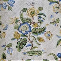 Schumacher Fabrics, Abloom, Blue, Yellow, Green & Beige Floral Linen Cotton Mix Cushion Cover, Throw Pillow Homeware Decor - thumbnail 2