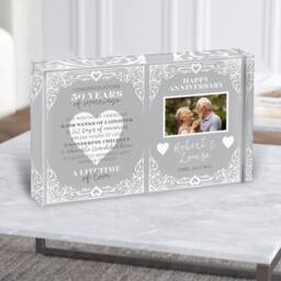 50 Years Marriage 50Th Wedding Anniversary Couple Photo Frame Gift Acrylic Block - Personalised Gift, Keepsake Custom