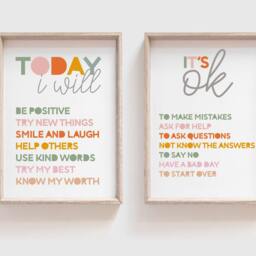 Set Of 2, I Am Prints, Rainbow Wall Art, Positive Affirmations, Girls Bedroom Prints , Boys Motivational, Art - thumbnail 3