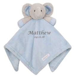 Personalized Elephant Baby Comforter Embroidered Fleece Taggy Blanket - thumbnail 2