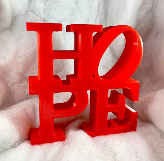 Custom Hope Sculpture-Many Colors Available - Hope Love Sign Statue Decor - image 1