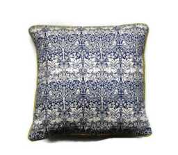 William Morris, Morris's Brer Rabbit, Arts & Crafts, Dark Blue Cream Cotton Cushion Cover, Throw Pillow Home Decor - thumbnail 2